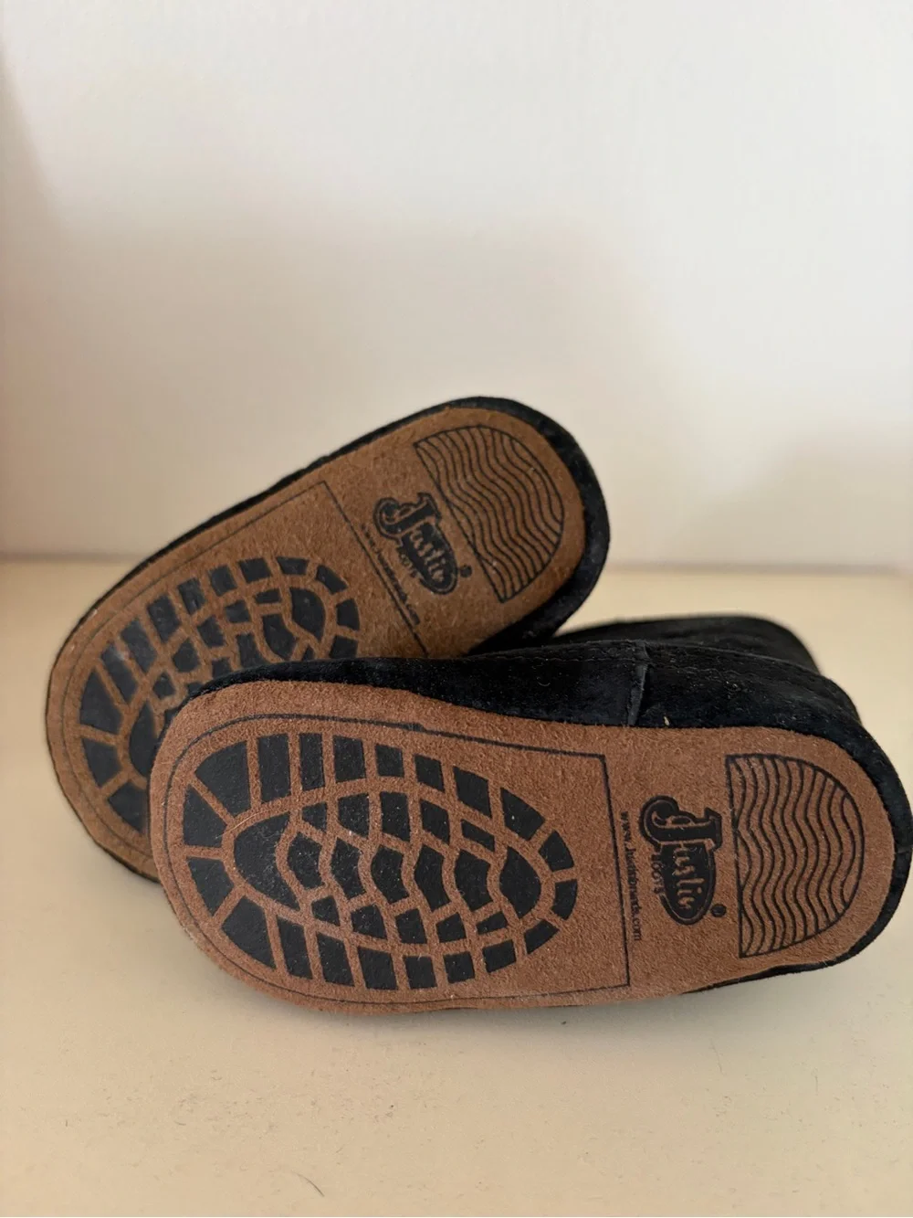 Justin Black Suede Baby Boots 3-6 months